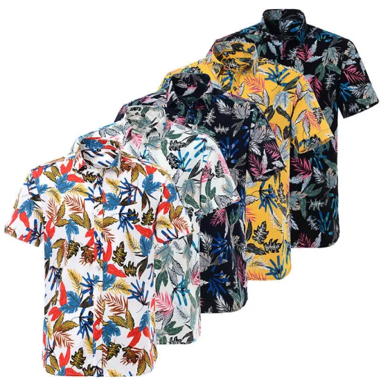 卸売夏の綿デジタル印刷メンズ半袖アロハシャツ